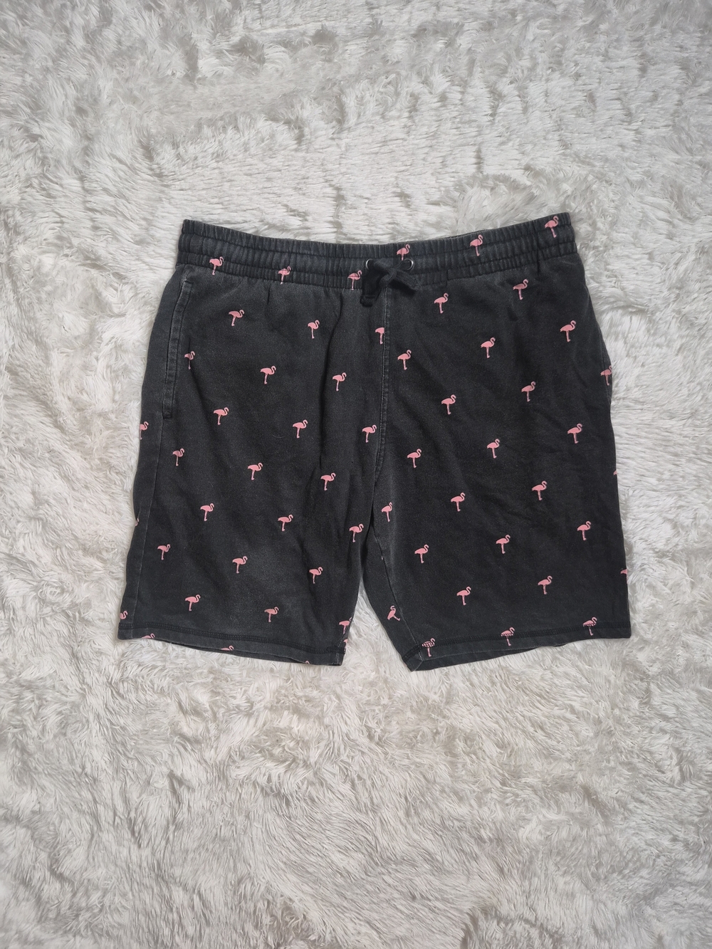 Mens Retrofit Shorts Size Large L Pink Flamingo Washed Faded Black Spring Summer